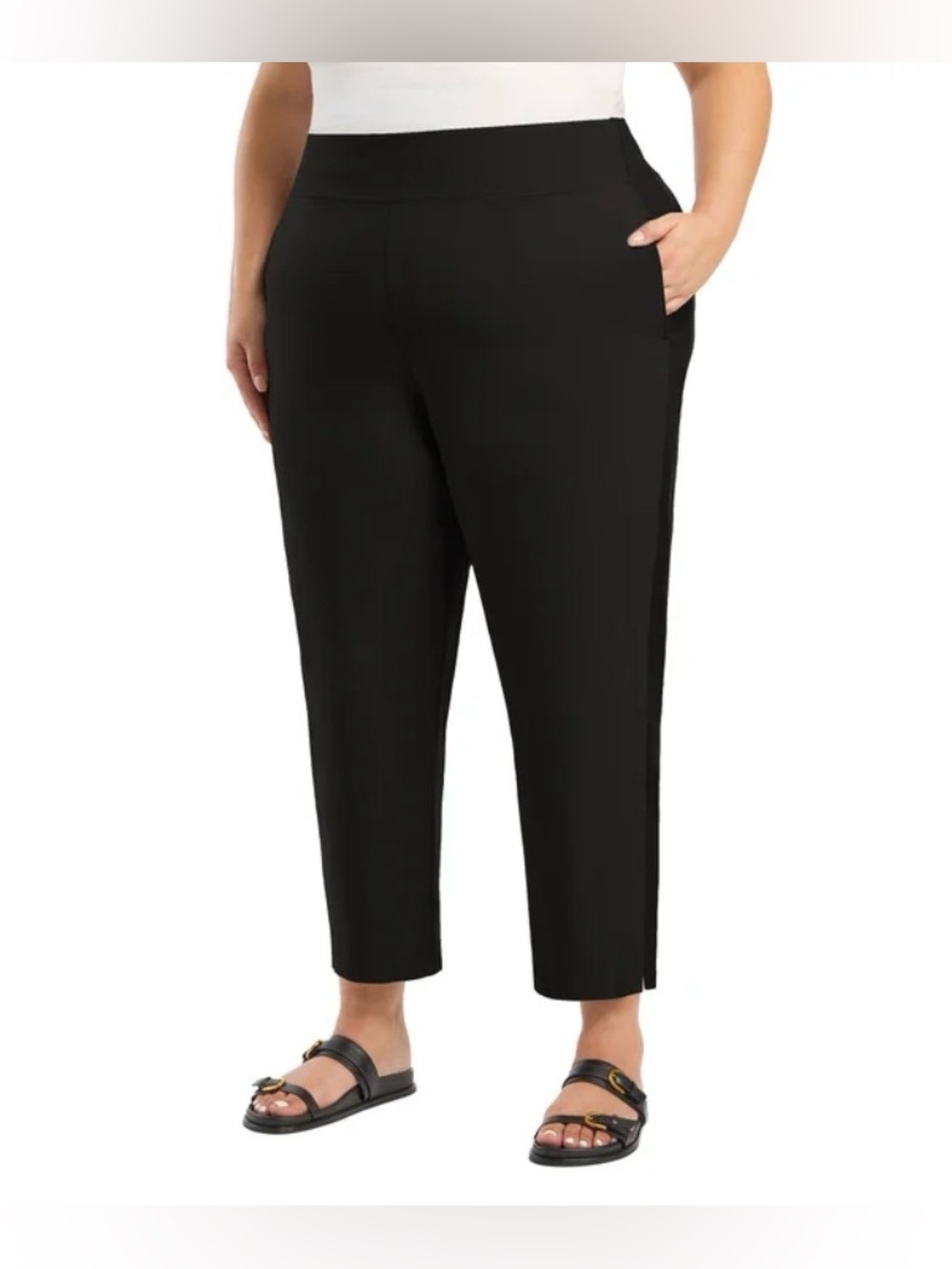 Kirkland Signature Black Pull-On Cropped Pants